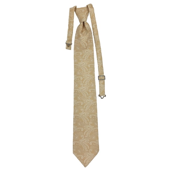 Men’s Paisley Champagne Formal Satin Pre-Tied Necktie Tie in a Variety of Colors by Spencer J’s Signature Satin Collection