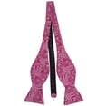 thumbnail image 1 of Men’s Paisley Hot Pink Formal Satin Self-Tie Bow Tie in a Variety of Colors by Spencer J’s Signature Satin Collection, 1 of 5