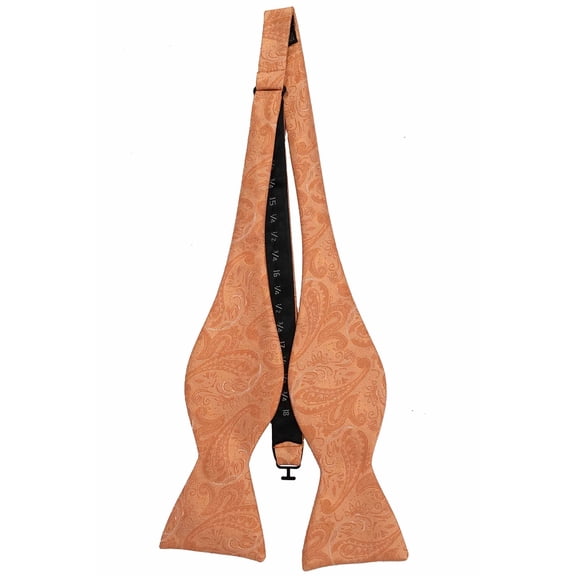 Men’s Paisley Orange Formal Satin Self-Tie Bow Tie in a Variety of Colors by Spencer J’s Signature Satin Collection