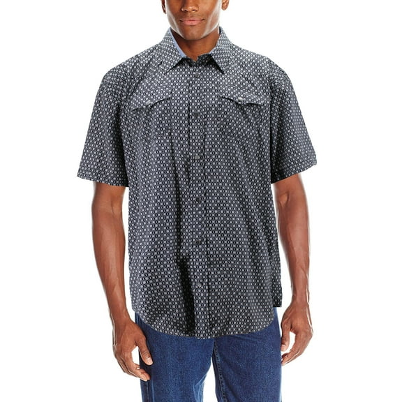 Men's Paisley Patterned Long Sleeve Cowboy Rodeo Western Button Up Dress Shirt (K3133, 3XL)