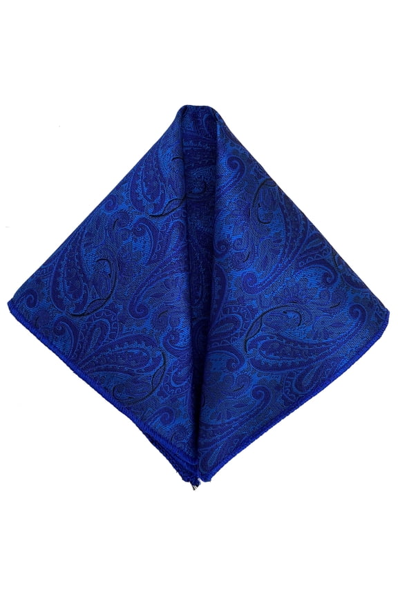Men’s Paisley Royal Formal Satin Pocket Square by Spencer J’s Signature Satin Collection