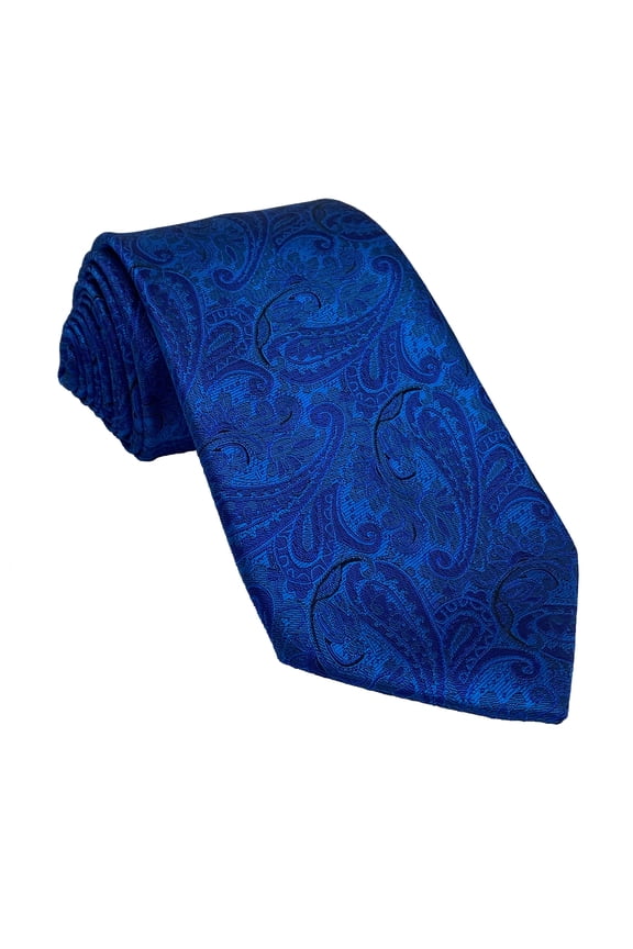 Men’s Paisley Royal Formal Satin Self-Tie Necktie in a Variety of Colors by Spencer J’s Signature Satin Collection