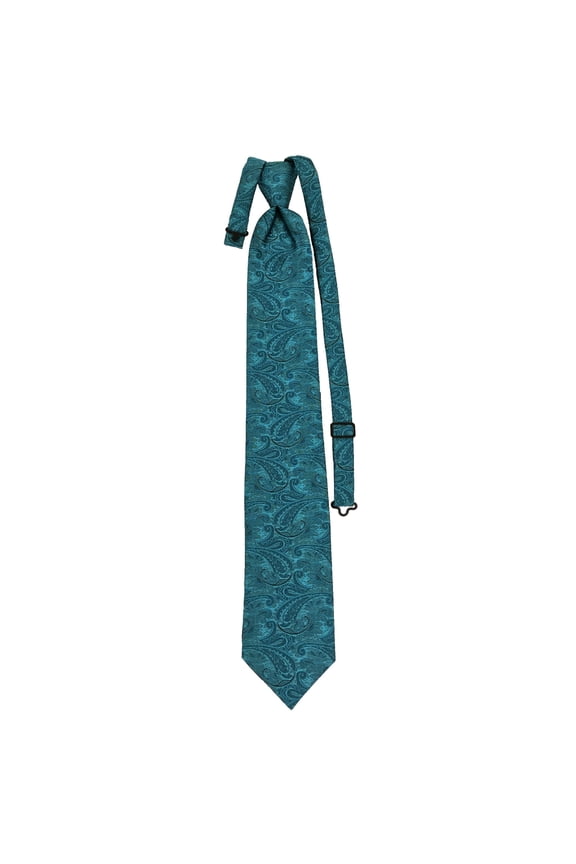 Men’s Paisley Turquoise Formal Satin Pre-Tied Necktie Tie in a Variety of Colors by Spencer J’s Signature Satin Collection
