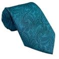 thumbnail image 1 of Men’s Paisley Turquoise Formal Satin Self-Tie Necktie in a Variety of Colors by Spencer J’s Signature Satin Collection, 1 of 3