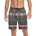 thumbnail image 1 of Men's Pajama Bottoms Athletic Shorts For Men Casual Cotton Colorful Seamless Borders, 1 of 7