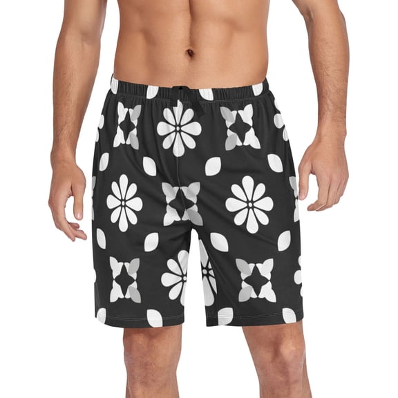 Men's Pajama Bottoms Athletic Shorts For Men Casual Cotton Geometric Florals