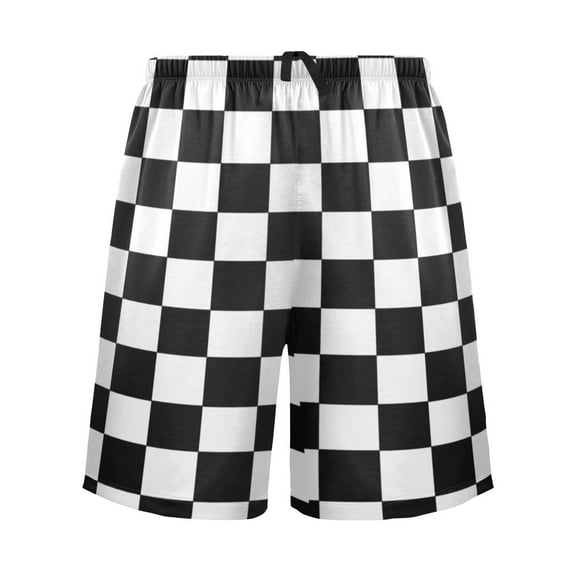 Men's Pajama Bottoms Black and White Check Men's Shorts Mens Sleep Pajama Shorts Mens Short Pajama Pants Small