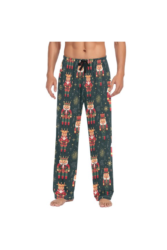 Men's Pajama Bottoms Christmas Nutcracker Men's Cotton Pajama Pants Men's Loose Printed Pajama Pants Casual Pants with Pockets
