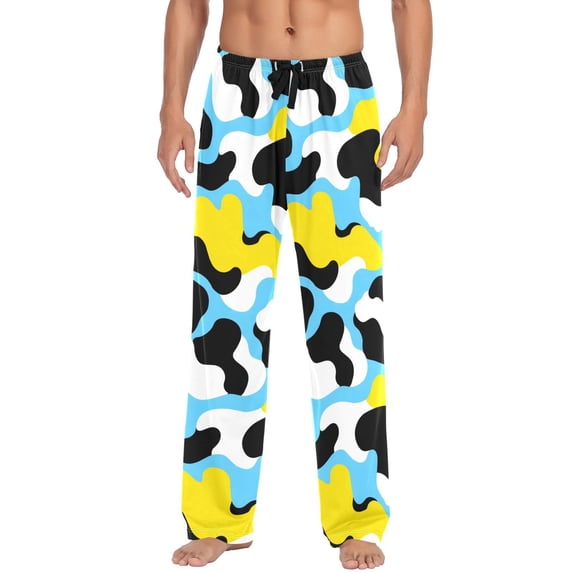 Men's Pajama Bottoms Cow Pattern Men's Cotton Pajama Pants Men's Loose Printed Pajama Pants Casual Pants with Pockets