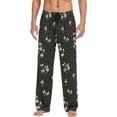 thumbnail image 1 of Men's Pajama Bottoms Little Floral Black Drawstring Lounge Pants Soft Sleepwear Separate Bottoms for Men, 1 of 7