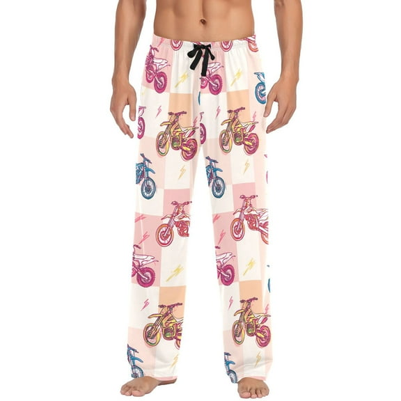 Men's Pajama Bottoms Motocross Men's Cotton Pajama Pants Men's Loose Printed Pajama Pants Casual Pants with Pockets