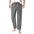 thumbnail image 1 of Men's Pajama Bottoms Plaid Soft Lounge Pants with Pockets Relaxed Fit Drawstring Home Pants Men's Sleepwear Black XXL, 1 of 5