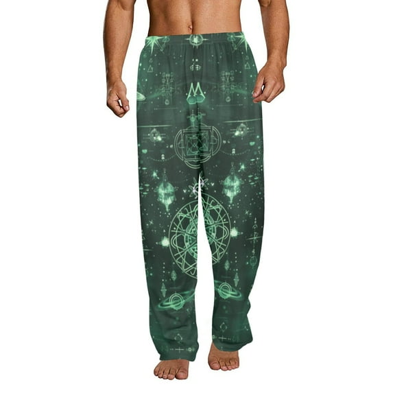 Men's Pajama Pant (No Pockets) Lounge Sleep Pant Relaxed Fit Printed Pajama Bottoms, Size S-2XL