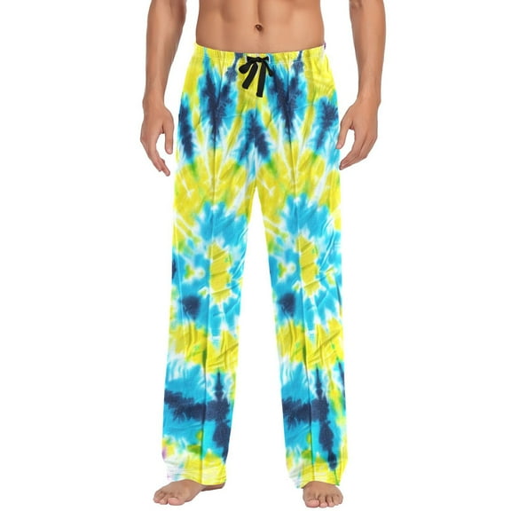 Men's Pajama Pants Abstract Tie Dye Cotton Long Sleepwear Lounge Pants M
