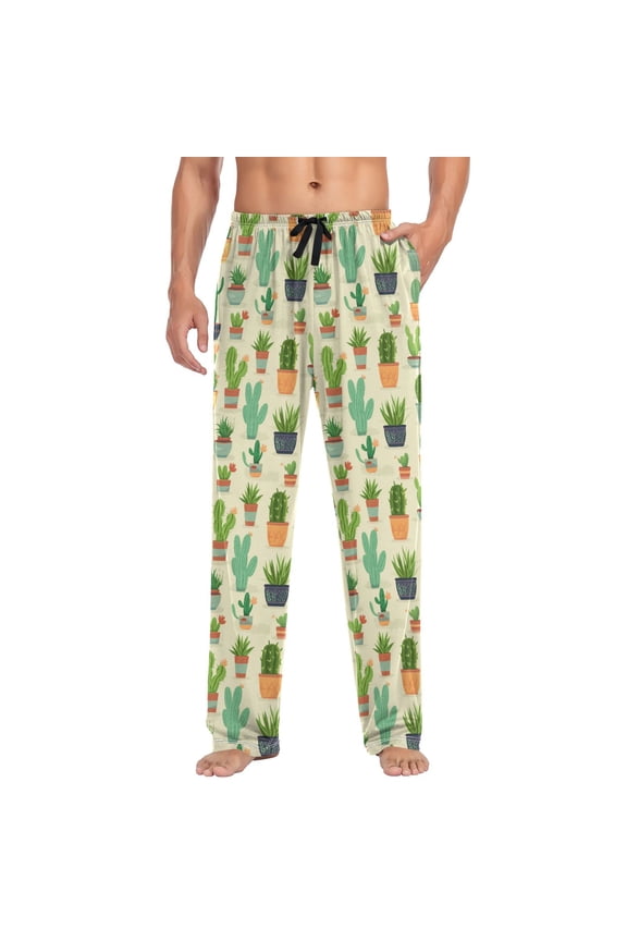 Men's Pajama Pants Cactus Soft Long Sleep Lounge Pants L