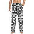 thumbnail image 1 of Men's Pajama Pants Chess Checkered Pattern Plaid Soft Long Sleep Lounge Pants XL, 1 of 7