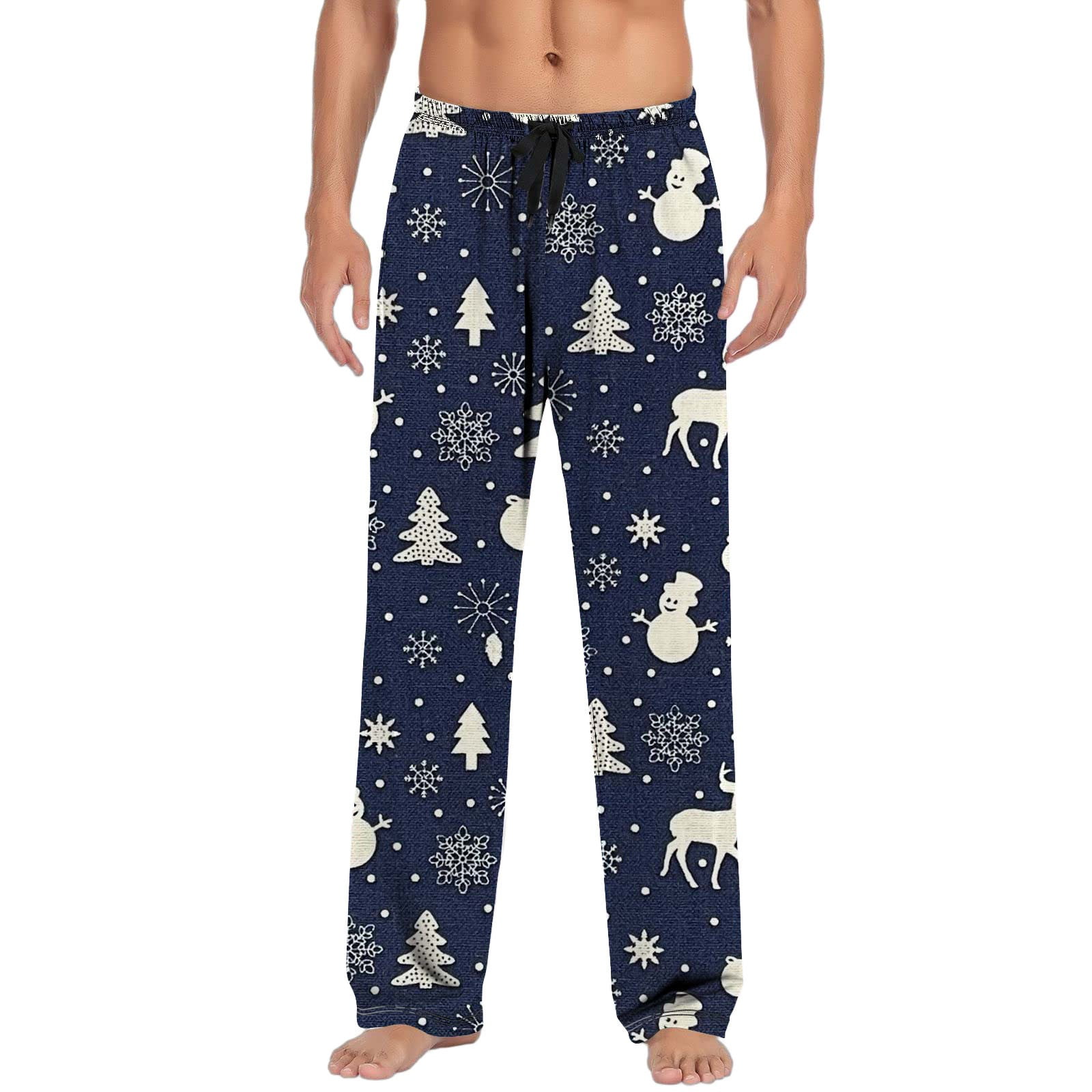 Men's Pajama Pants Christmas Casual With Drawstring And Pockets Pj ...