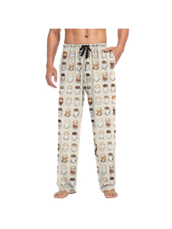 Men's Pajama Pants Coffee Lover Soft Long Sleep Lounge Pants