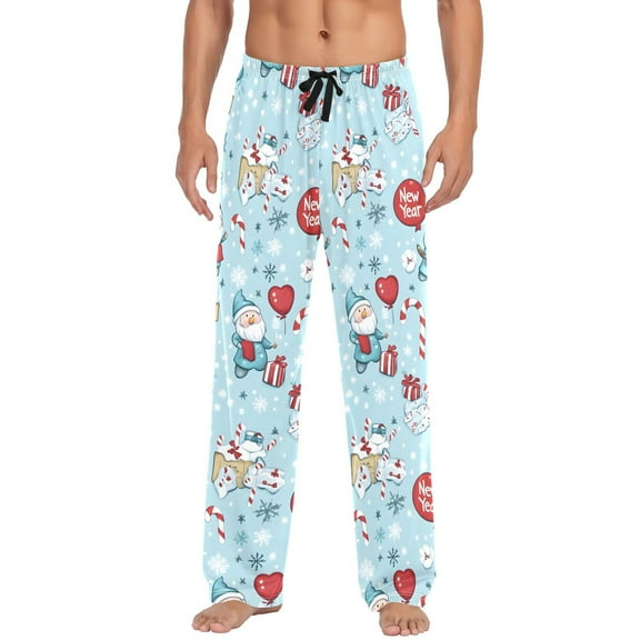 Men's Pajama Pants Collections Christmas Gnomes Cotton Long Sleepwear Lounge Pants L