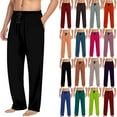 thumbnail image 1 of Men's Pajama Pants Cotton Comfy Sleep Bottoms Lightweight Lounge Pants Drawstring Elastic Waist Soft Sleepwear PJs with Pockets, 1 of 5