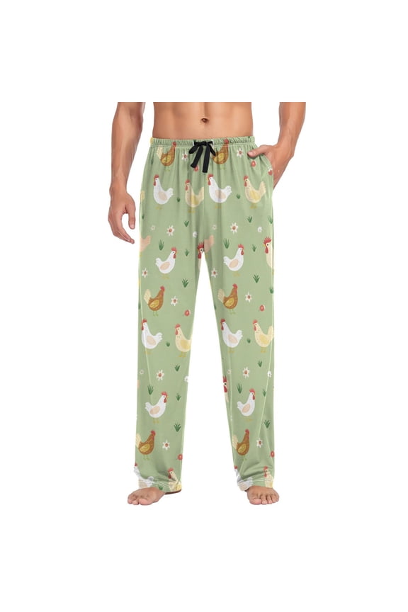 Men's Pajama Pants Cute Chicken in Farm Soft Long Sleep Lounge Pants L
