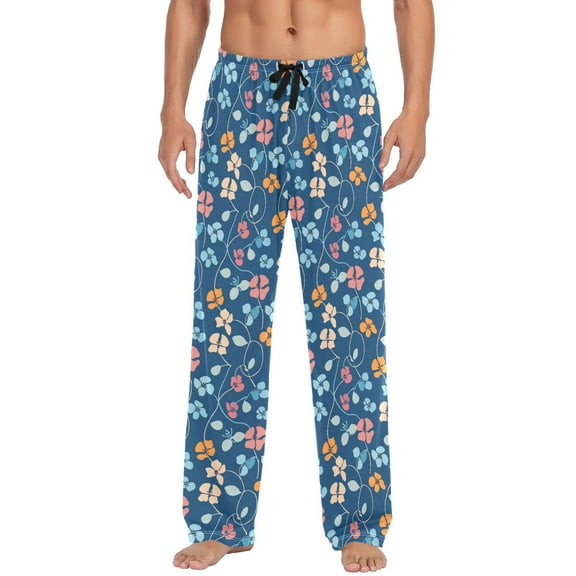 Men's Pajama Pants Flowers Floral Cotton Long Sleepwear Lounge Pants XL
