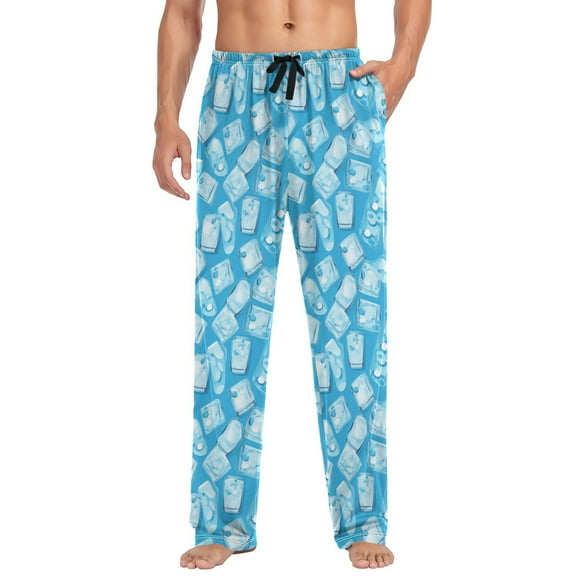 Men's Pajama Pants Ice Cubes Soft Long Sleep Lounge Pants L