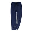 thumbnail image 1 of Men's Pajama Pants Lightweight Long Lounge Bottoms Soft Sleep Modal Pj Pants with Pockets Drawstring Size L-4XL Navy, 1 of 6