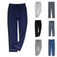 thumbnail image 1 of Men's Pajama Pants Lightweight Long Lounge Bottoms Soft Sleep Modal Pj Pants with Pockets Drawstring Size L-4XL White, 1 of 4
