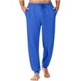 thumbnail image 1 of Men's Pajama Pants Lightweight Loungewear Comfy Jogger Sleep Pant Long Pj Bottoms with Drawstring & Pockets, 1 of 8