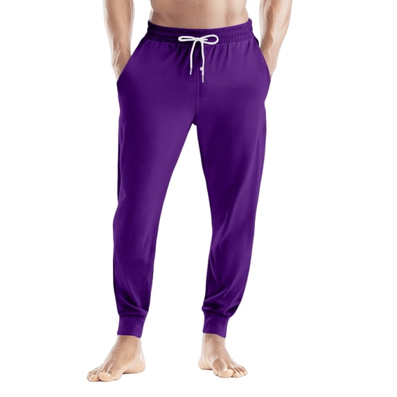 Men's Pajama Pants Lightweight Pjs Bottoms Solid Sleepwear Bottom Pants Jogger Trousers with Pocket Drawstring