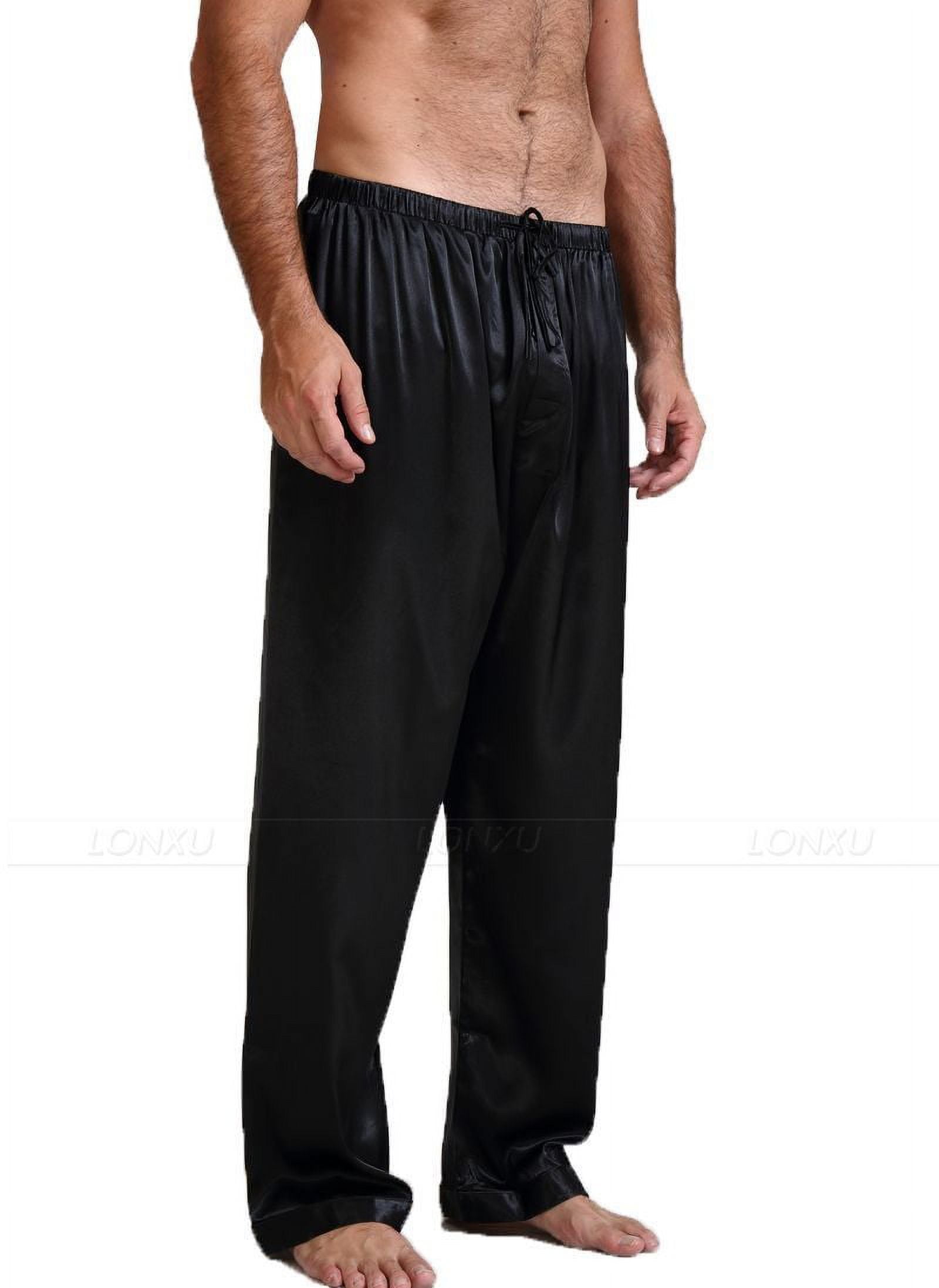 Gupgi Men See-through Long Pants Mesh Sheer Pants Perspective Loose Trousers  