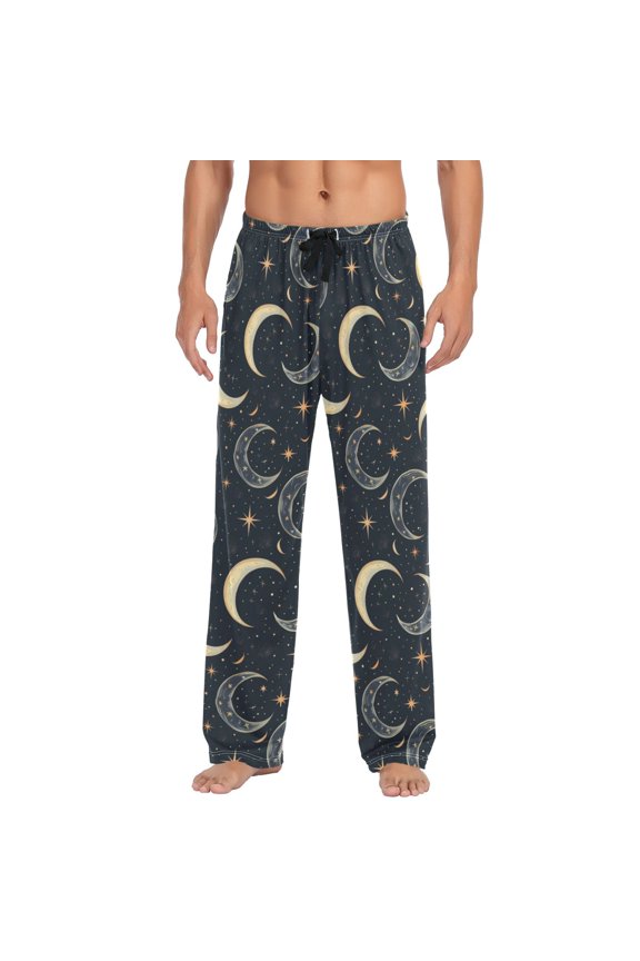 Men's Pajama Pants Men's Pajama Bottoms Home Sleeping Pants Loose Fitting Style XL Cartoon Moon Cute