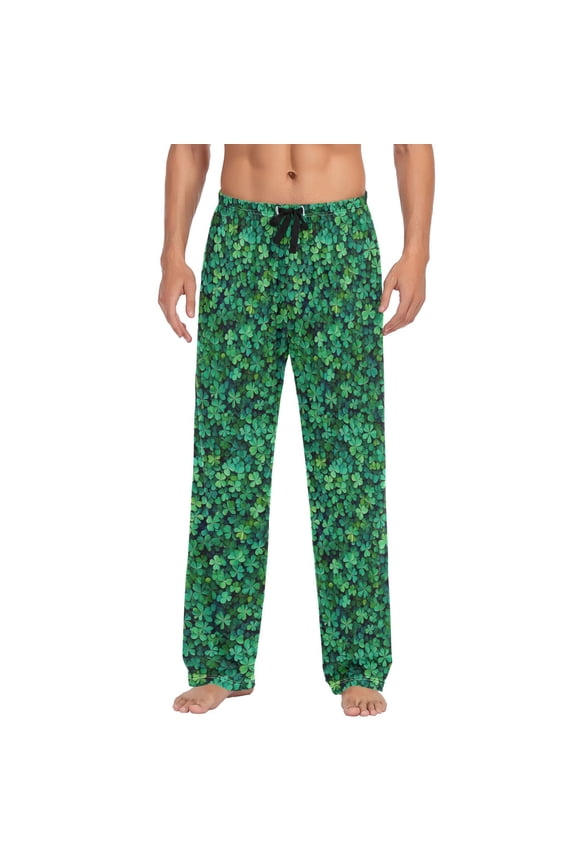 Men's Pajama Pants Men's Pajama Bottoms Home Sleeping Pants Loose Fitting Style XL Pretty Green Four-leaf Clover