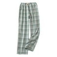 thumbnail image 1 of Men's Pajama Pants Plaid Lounge Soft Warm Sleepwear Pants Drawstring Elastic Waist PJ Pants with Pockets, 1 of 3