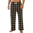 thumbnail image 1 of Men's Pajama Pants Plaid Lounge Warm Sleepwear Pants Bottoms Drawstring and Pockets Brown L, 1 of 3