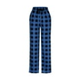 thumbnail image 1 of Men's Pajama Pants Plaid Pj Lounge Pants Soft PJ Bottoms with Pockets & Drawstring Royal Blue S, 1 of 4