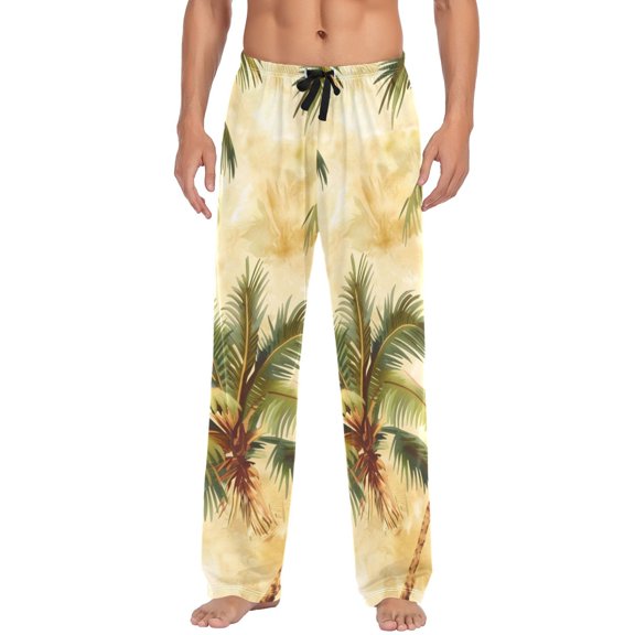 Men's Pajama Pants Retro Palm Trees Cotton Long Sleepwear Lounge Pants XL