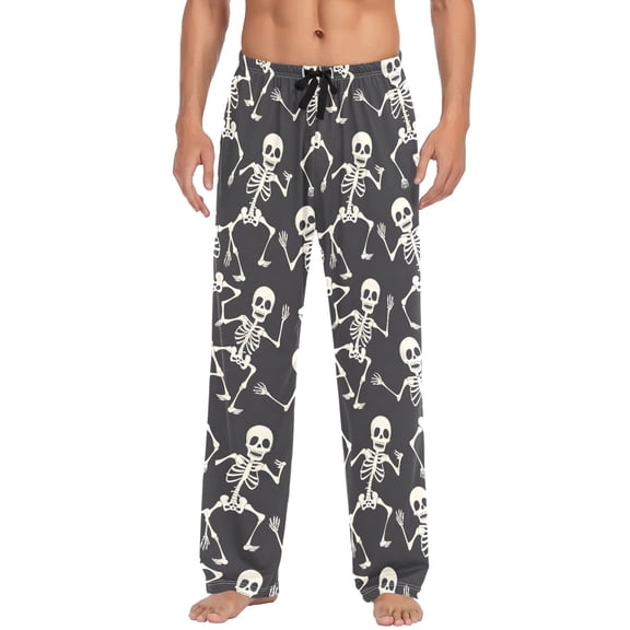Men's Pajama Pants Skull Skeleton Dancing Cotton Long Sleepwear Lounge Pants 2XL