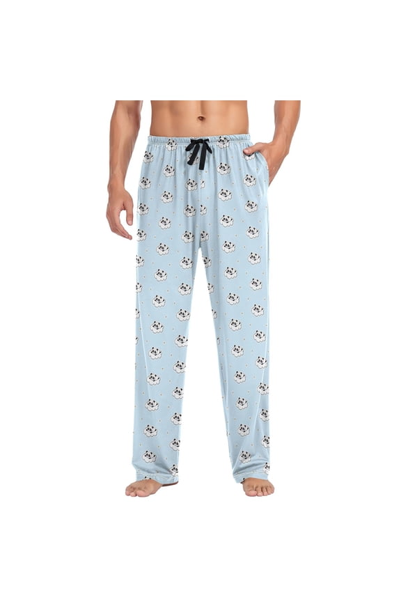 Men's Pajama Pants Sleeping Panda on Cloud Soft Long Sleep Lounge Pants M