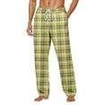 thumbnail image 1 of Men's Pajama Pants Ultra Lightweight Plaid Pjs Bottoms Sleepwear Bottom Pants with Pocket Drawstring Wide Leg Stright Sleep Pants (14-Yellow, X-Large), 1 of 6