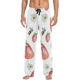 thumbnail image 1 of Men's Pajama Pants with Pockets Sleepwear Lounge Pants Stretch Casual Bee and Strawberry, 1 of 6