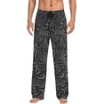 thumbnail image 1 of Men's Pajama Pants with Pockets Sleepwear Lounge Pants Stretch Casual Black Floral 3d 19, 1 of 7