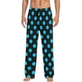 thumbnail image 1 of Men's Pajama Pants with Pockets Sleepwear Lounge Pants Stretch Casual Blue Polka Dots, 1 of 6