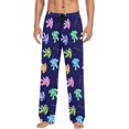 thumbnail image 1 of Men's Pajama Pants with Pockets Sleepwear Lounge Pants Stretch Casual Color Astronaut Space Stars, 1 of 6