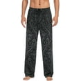 thumbnail image 1 of Men's Pajama Pants with Pockets Sleepwear Lounge Pants Stretch Casual Damask Black Dark 5, 1 of 7