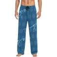 thumbnail image 1 of Men's Pajama Pants with Pockets Sleepwear Lounge Pants Stretch Casual Dinosaur Blue Dot, 1 of 7