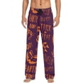 thumbnail image 1 of Men's Pajama Pants with Pockets Sleepwear Lounge Pants Stretch Casual Doodle Hand Drawn Halloween, 1 of 7