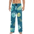 thumbnail image 1 of Men's Pajama Pants with Pockets Sleepwear Lounge Pants Stretch Casual Fish Turtle Jellyfish Corals Ocean Animals, 1 of 7