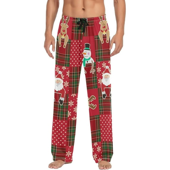 Men's Pajama Pants with Pockets Sleepwear Lounge Pants Stretch Casual Fox Animals Black Star